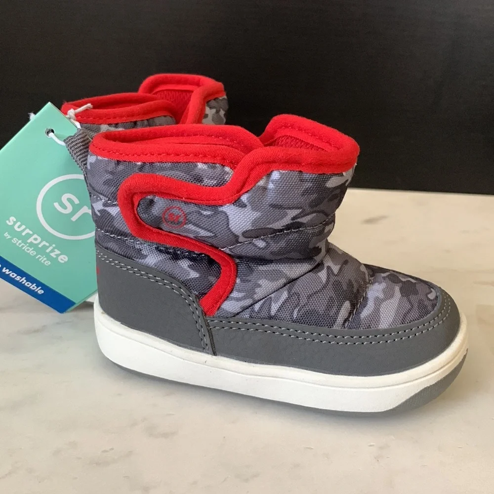 Surprize by Stride Rite Baby Aster Gray Camo Boots